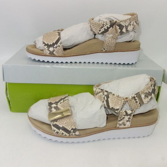 NEW Walking Cradles Sandals Hustle Sandals Brown Snake Print Women's 6 - Picture 1 of 8